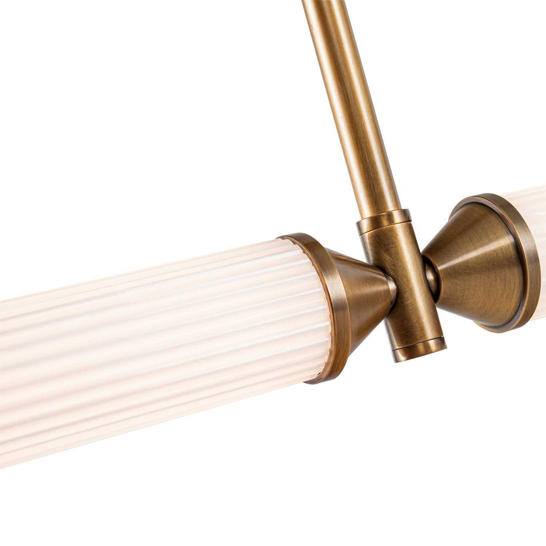 Alora Canada - LP348148VBFR-UNV - LED Linear Pendant - Edwin - Vintage Brass/Frosted Ribbed Glass