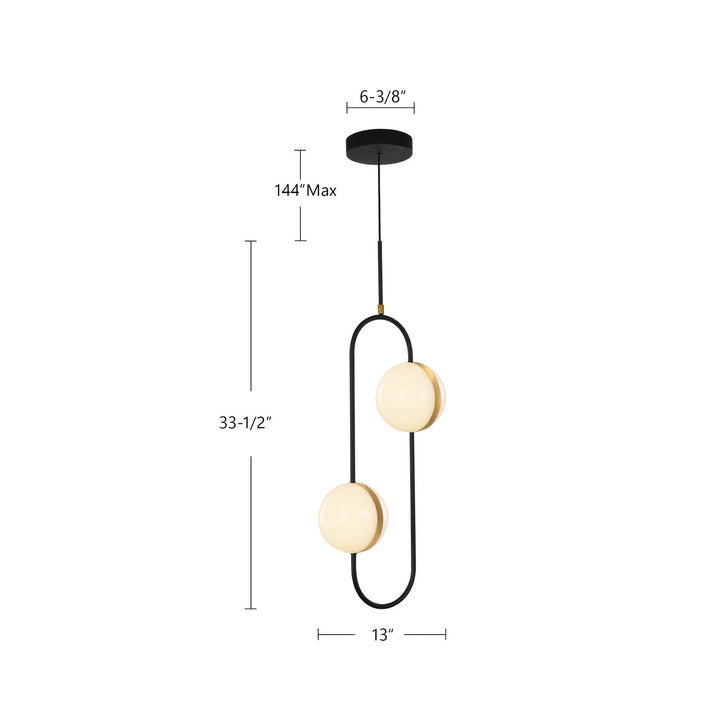 Alora Canada - PD302002MBBG-UNV - LED Pendant - Tagliato - Matte Black/Brushed Gold