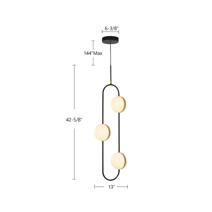 Alora Canada - PD302003MBBG-UNV - LED Pendant - Tagliato - Matte Black/Brushed Gold