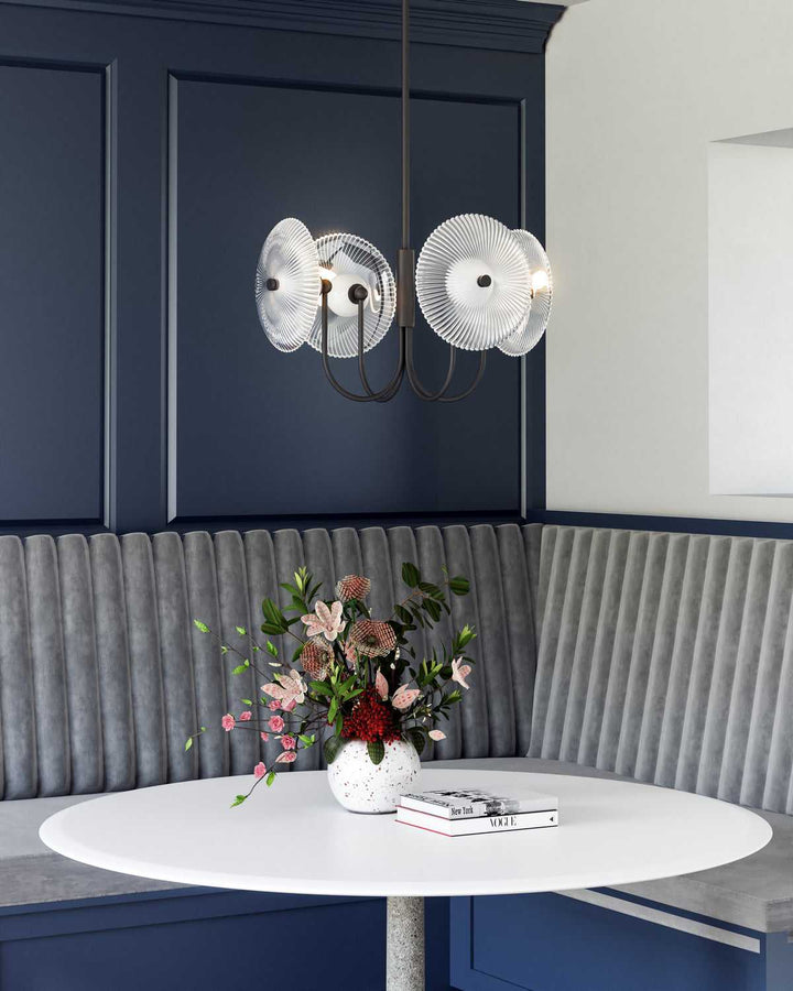 Alora Canada - PD417904MBCR-UNV - LED Pendant - Hera - Matte Black/Clear Ribbed Glass