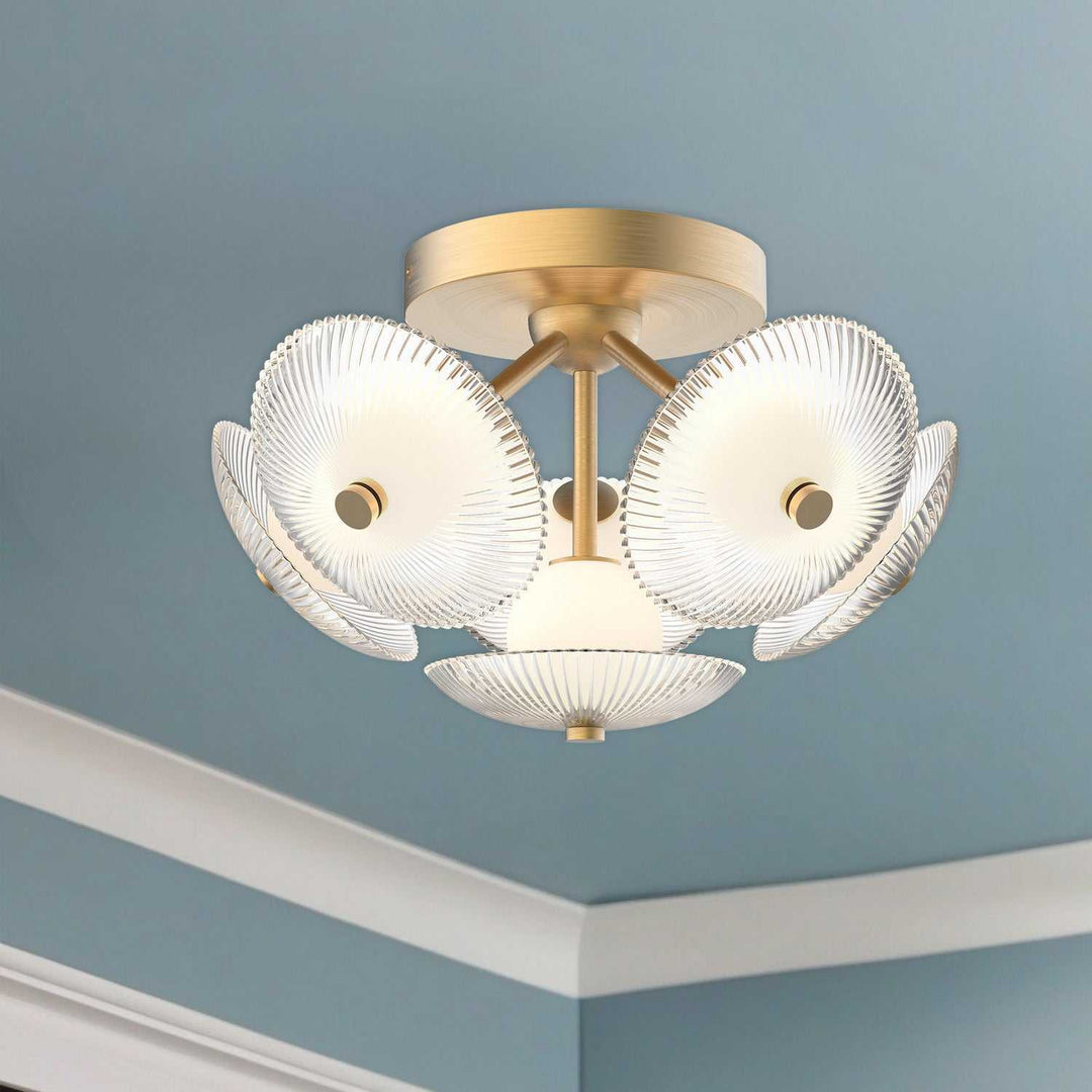 Alora Canada - FM417606BGCR-UNV - LED Flush Mount - Hera - Brushed Gold/Clear Ribbed Glass
