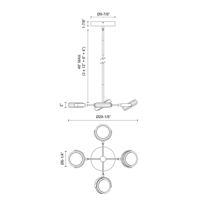 Alora Canada - PD325428UBAR-UNV-010 - LED Pendant - Blanco - Urban Bronze/Alabaster