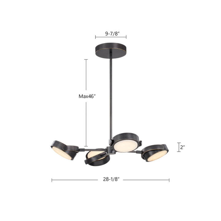 Alora Canada - PD325428UBAR-UNV-010 - LED Pendant - Blanco - Urban Bronze/Alabaster