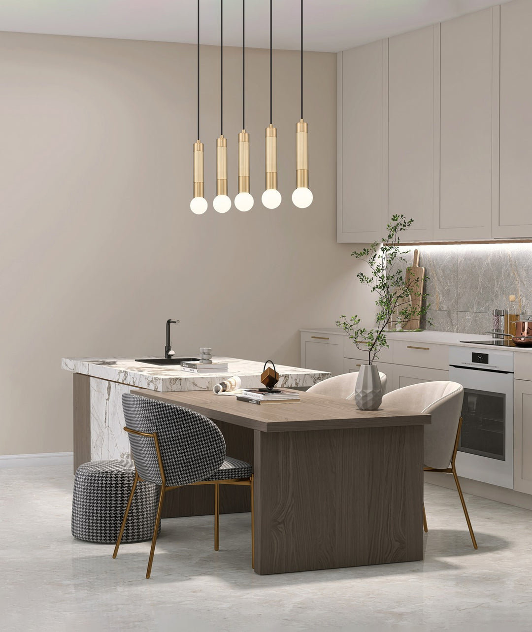 Z-Lite Canada - 1956P-5L-MGLD - Five Light Linear Chandelier - Stari - Modern Gold