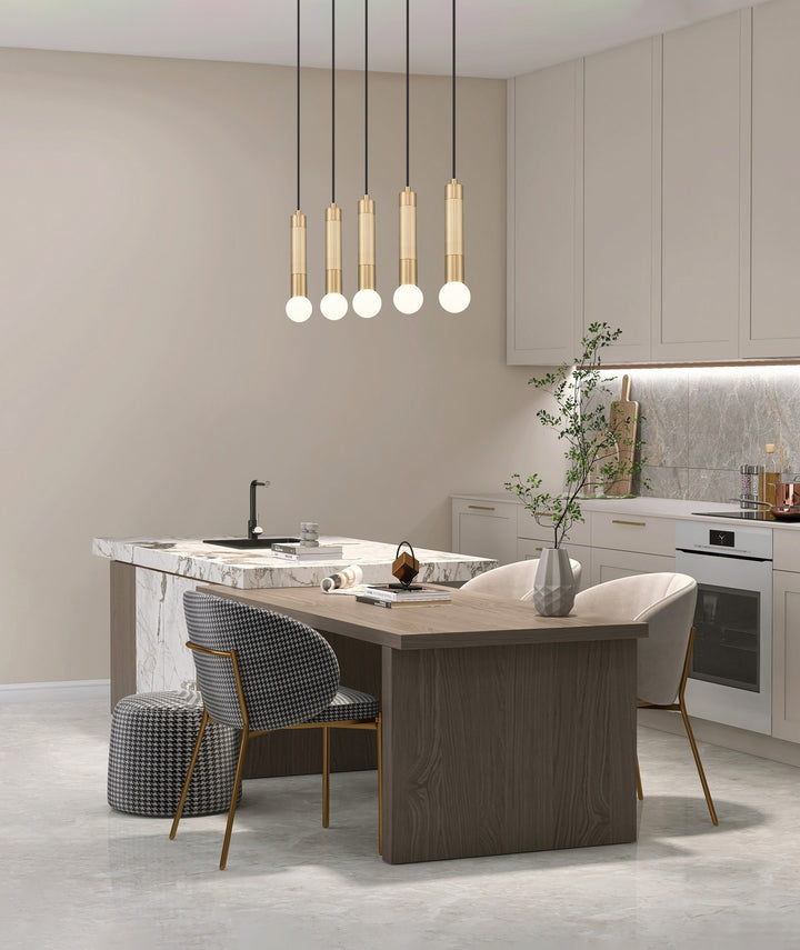Z-Lite Canada - 1956P-5L-MGLD - Five Light Linear Chandelier - Stari - Modern Gold