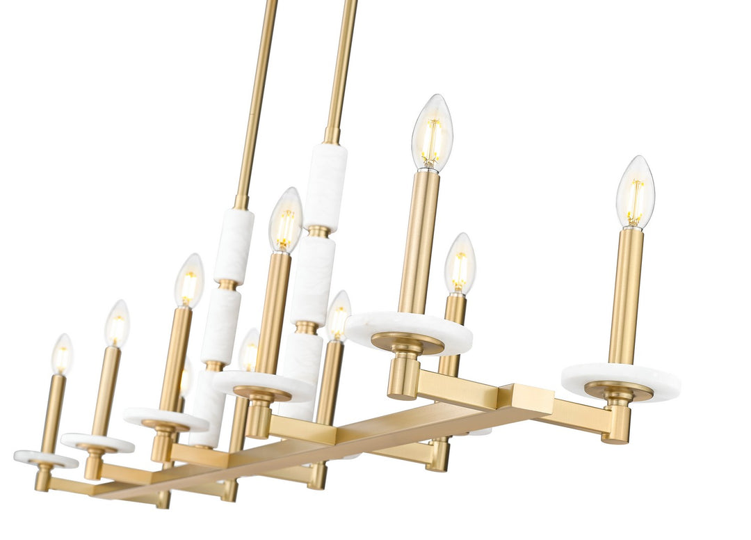 Z-Lite Canada - 3045-10L-MGLD - Ten Light Linear Chandelier - Kaden - Modern Gold