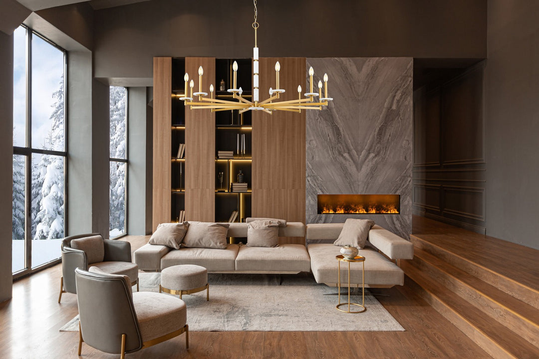 Z-Lite Canada - 3045-12MGLD - 12 Light Chandelier - Kaden - Modern Gold