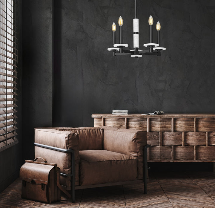 Z-Lite Canada - 3045-5MB - Five Light Chandelier - Kaden - Matte Black