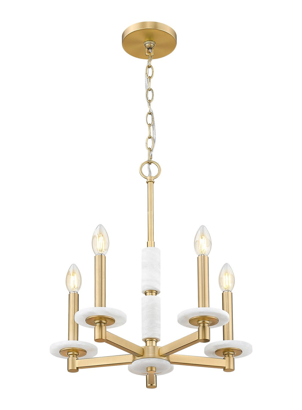 Z-Lite Canada - 3045-5MGLD - Five Light Chandelier - Kaden - Modern Gold