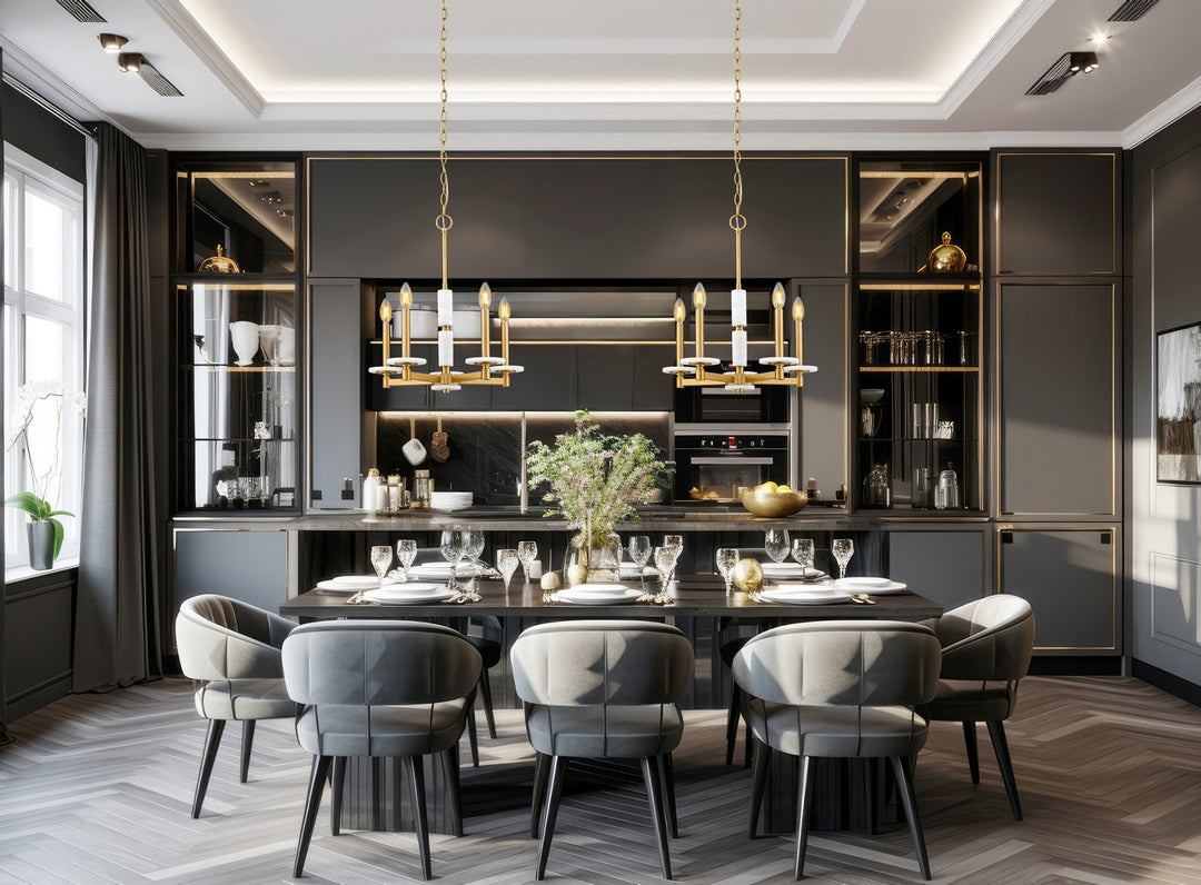 Z-Lite Canada - 3045-5MGLD - Five Light Chandelier - Kaden - Modern Gold