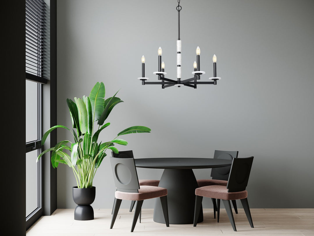 Z-Lite Canada - 3045-6MB - Six Light Chandelier - Kaden - Matte Black