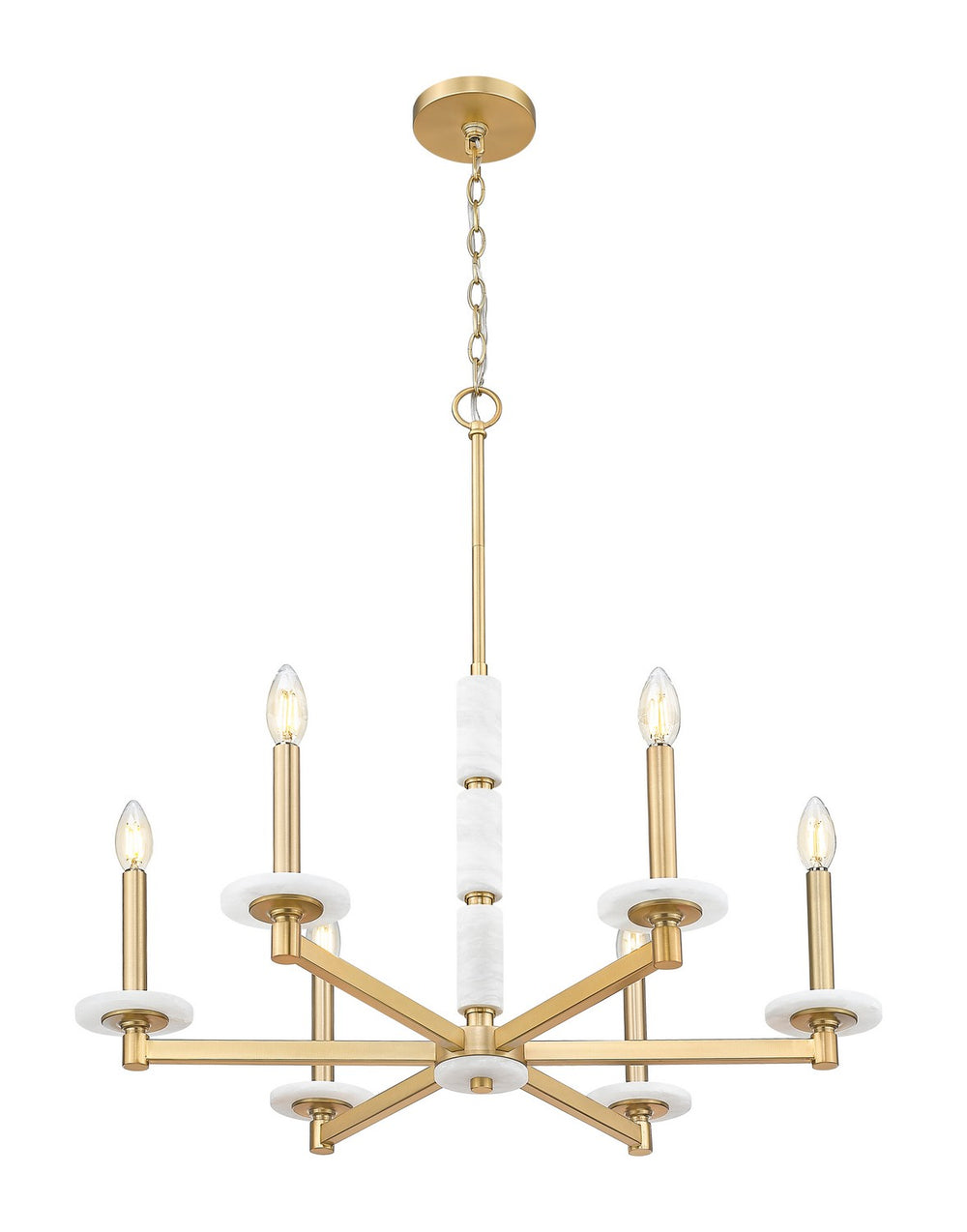 Z-Lite Canada - 3045-6MGLD - Six Light Chandelier - Kaden - Modern Gold