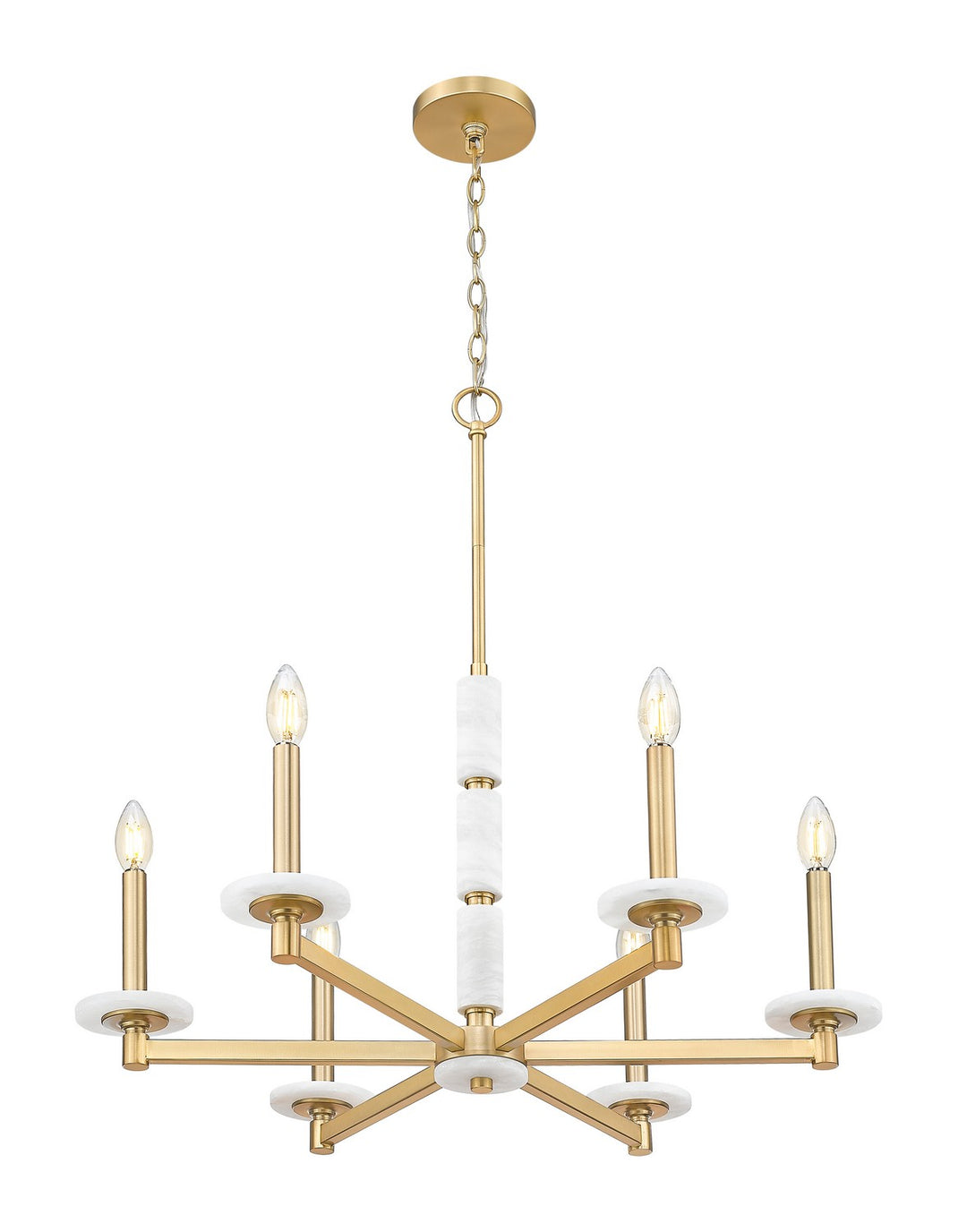 Z-Lite Canada - 3045-6MGLD - Six Light Chandelier - Kaden - Modern Gold