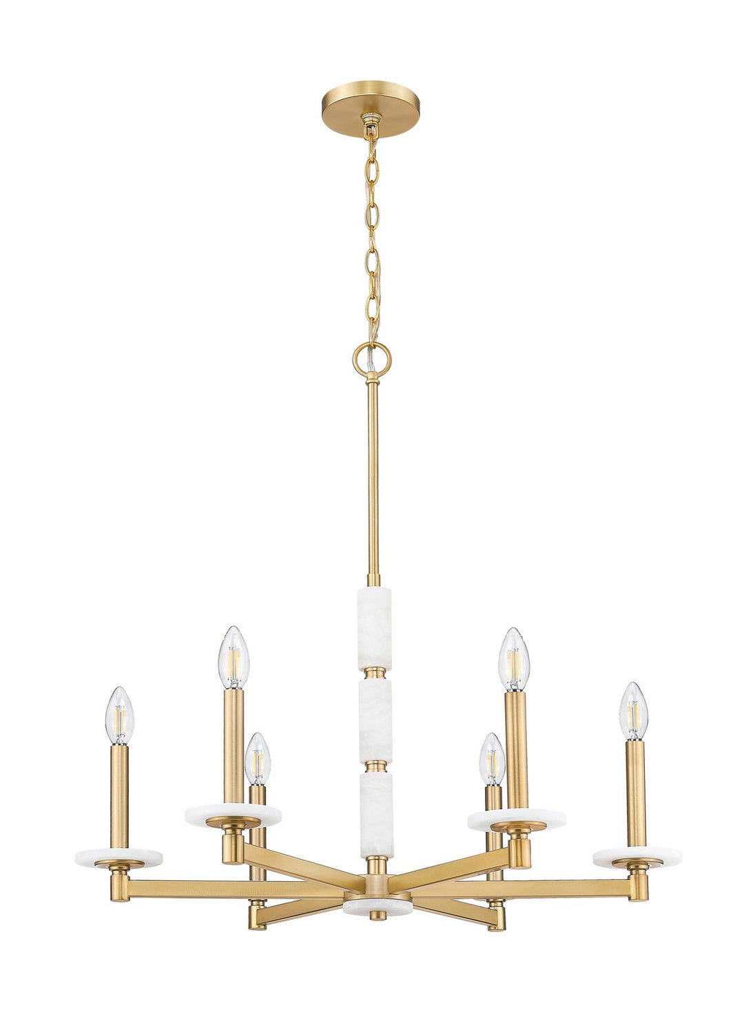 Z-Lite Canada - 3045-6MGLD - Six Light Chandelier - Kaden - Modern Gold