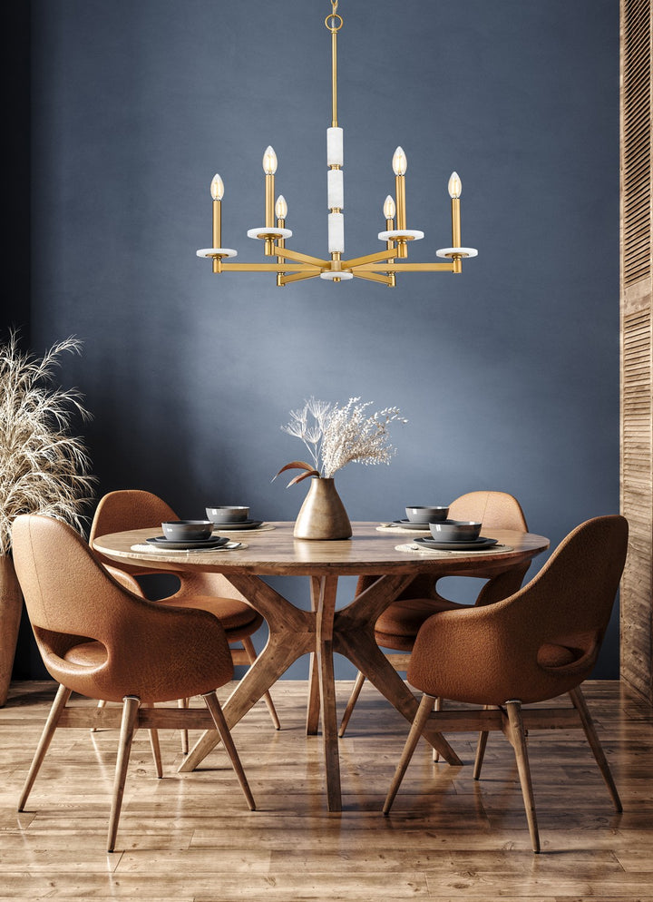 Z-Lite Canada - 3045-6MGLD - Six Light Chandelier - Kaden - Modern Gold