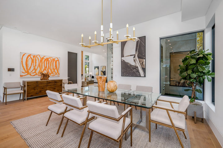 Z-Lite Canada - 3045-8L-MGLD - Eight Light Linear Chandelier - Kaden - Modern Gold
