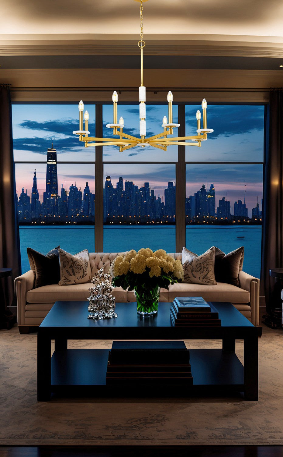 Z-Lite Canada - 3045-8MGLD - Eight Light Chandelier - Kaden - Modern Gold