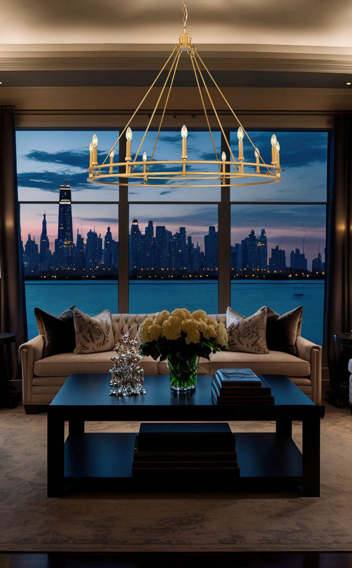 Z-Lite Canada - 4005-12SBR - 12 Light Chandelier - Dennison - Signature Brass