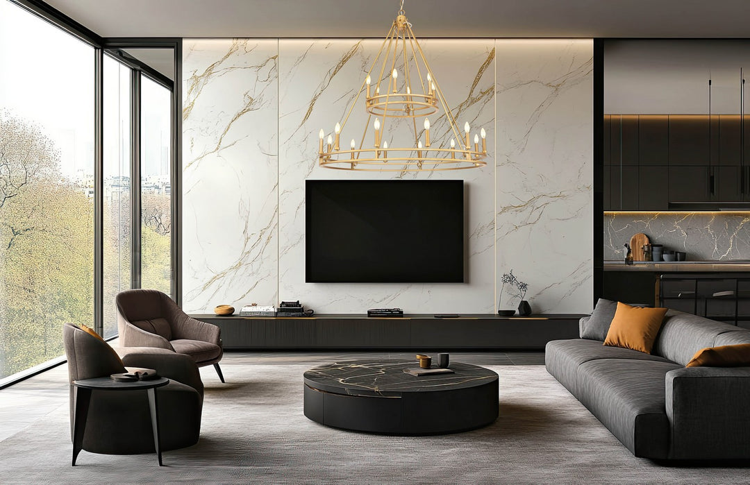 Z-Lite Canada - 4005-18SBR - 18 Light Chandelier - Dennison - Signature Brass