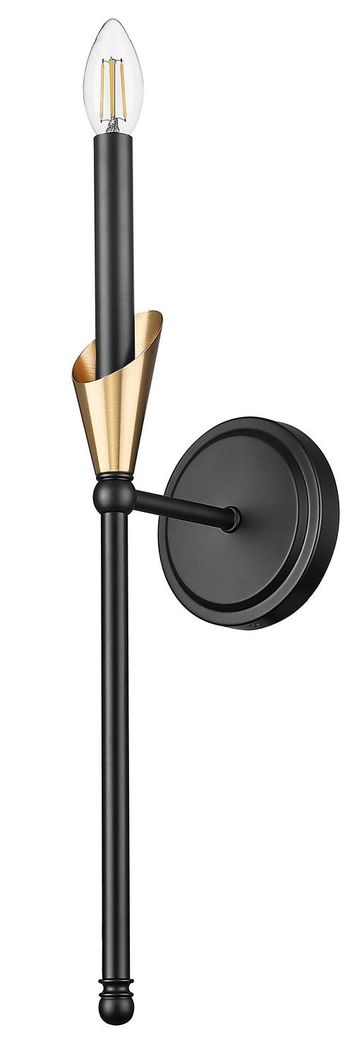 Z-Lite Canada - 4014-1SA-MB-MGLD - One Light Wall Sconce - Claudelle - Matte Black + Modern Gold