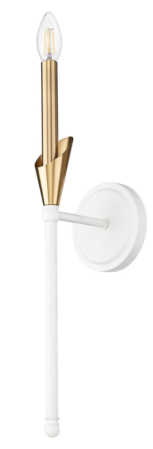 Z-Lite Canada - 4014-1SA-TW-MGLD - One Light Wall Sconce - Claudelle - Tundra White + Modern Gold