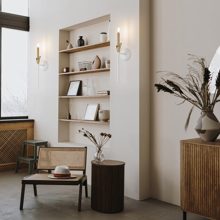 Z-Lite Canada - 4014-1SA-TW-MGLD - One Light Wall Sconce - Claudelle - Tundra White + Modern Gold
