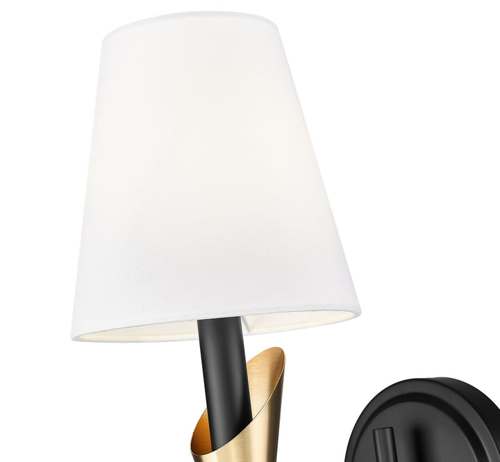Z-Lite Canada - 4014-1S-MB-MGLD - One Light Wall Sconce - Claudelle - Matte Black + Modern Gold