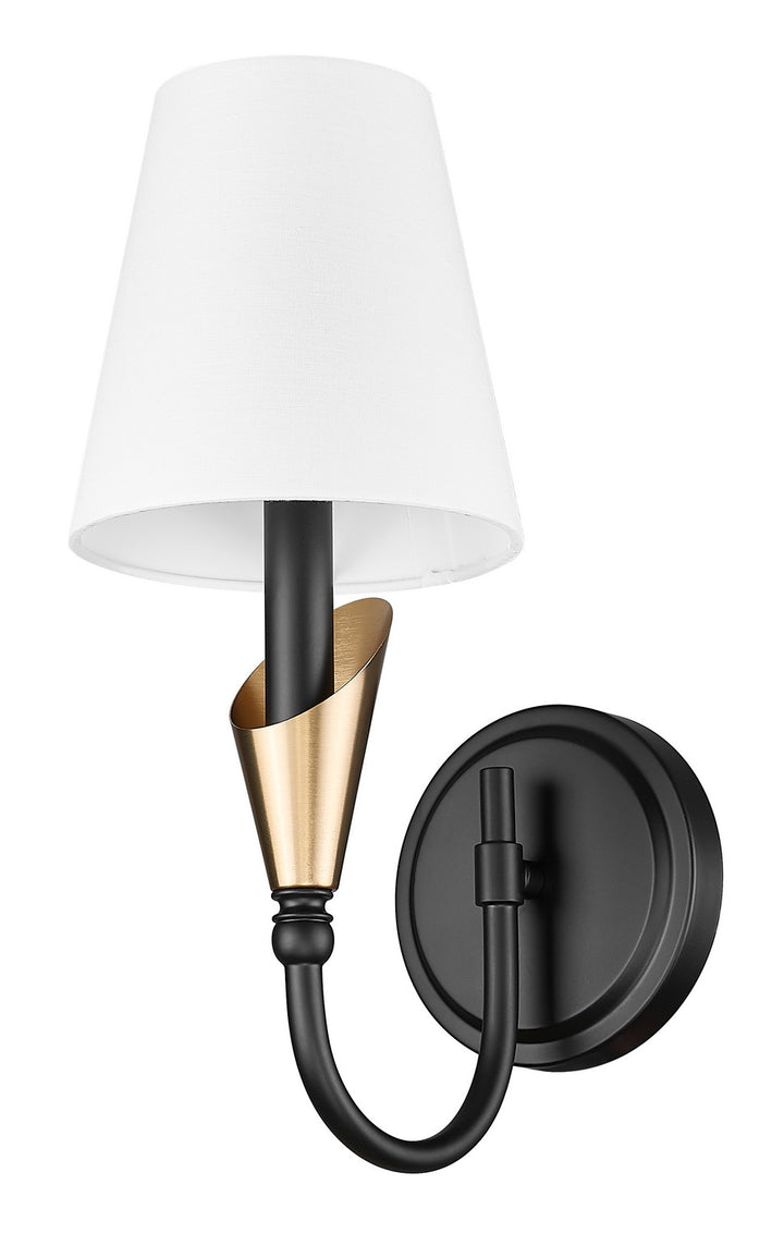 Z-Lite Canada - 4014-1S-MB-MGLD - One Light Wall Sconce - Claudelle - Matte Black + Modern Gold