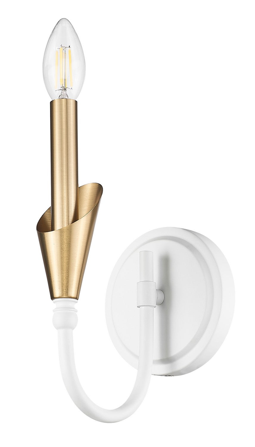 Z-Lite Canada - 4014-1S-TW-MGLD - One Light Wall Sconce - Claudelle - Textured White + Modern Gold