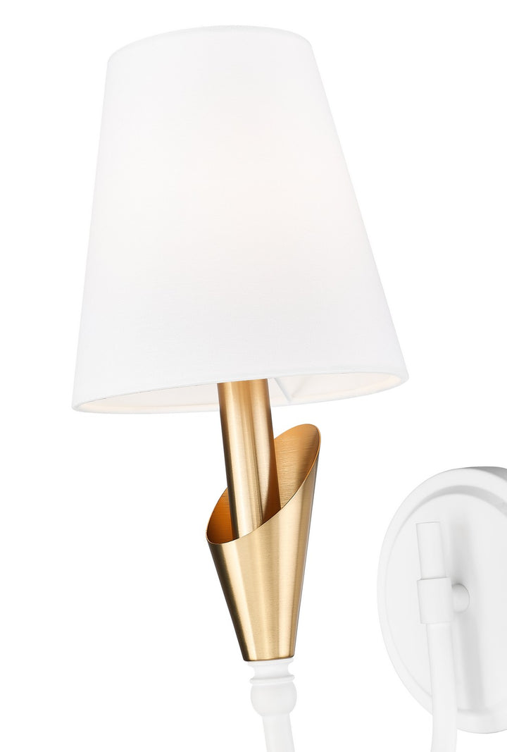 Z-Lite Canada - 4014-1S-TW-MGLD - One Light Wall Sconce - Claudelle - Textured White + Modern Gold