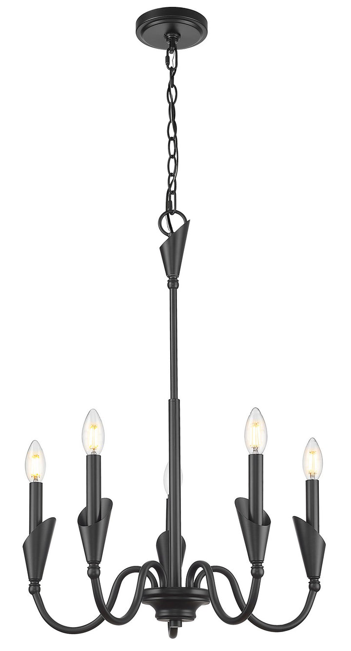 Z-Lite Canada - 4014-24MB - Five Light Chandelier - Claudelle - Matte Black