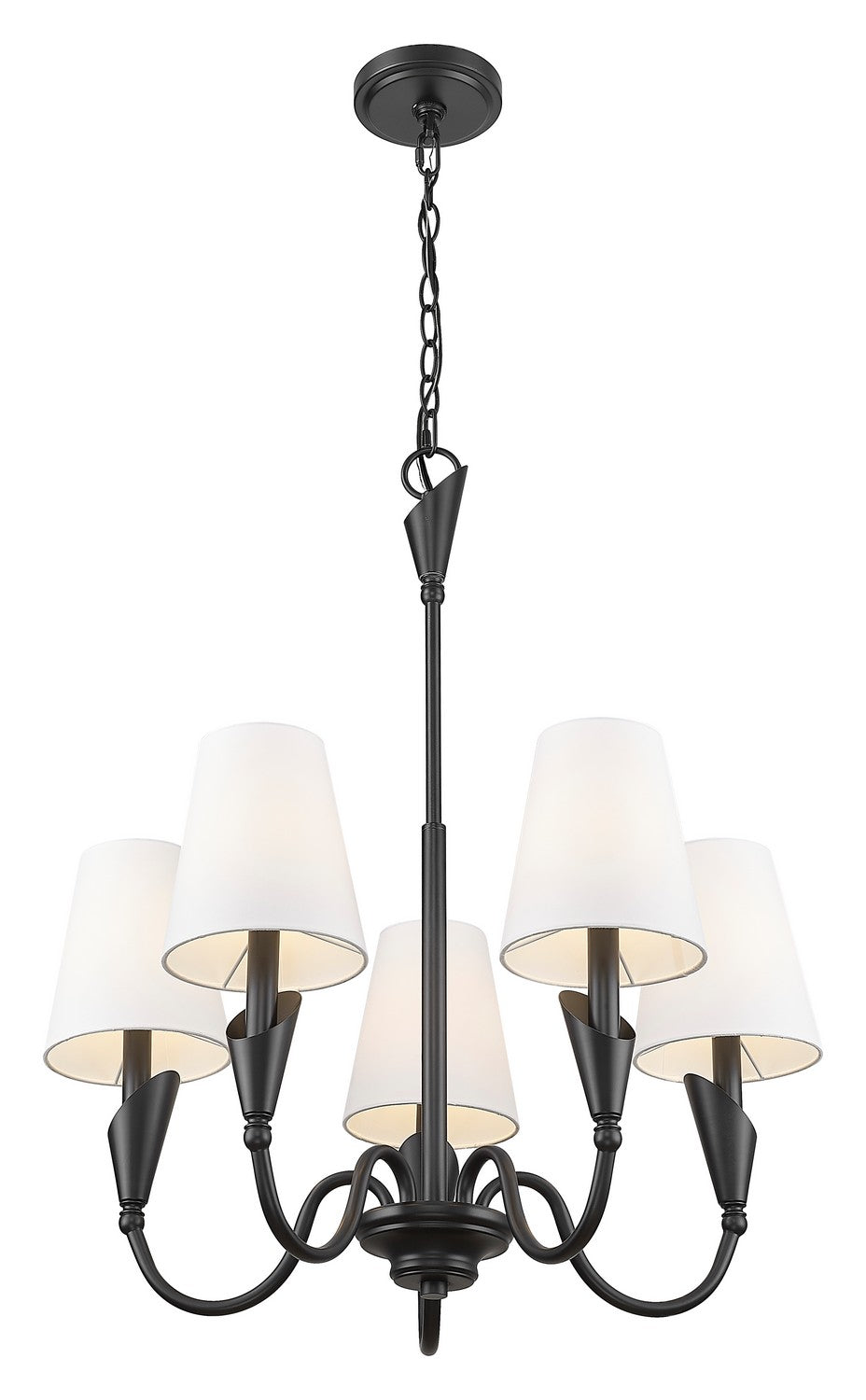 Z-Lite Canada - 4014-24MB - Five Light Chandelier - Claudelle - Matte Black