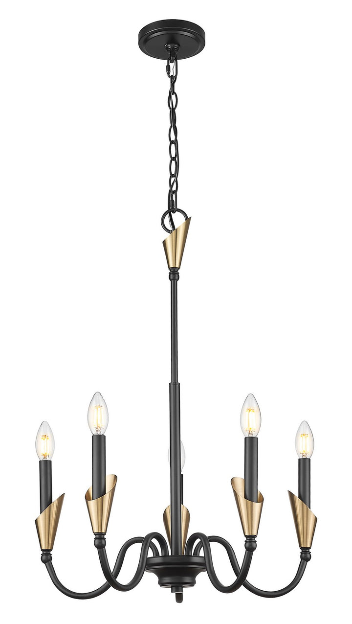 Z-Lite Canada - 4014-24MB-MGLD - Five Light Chandelier - Claudelle - Matte Black + Modern Gold