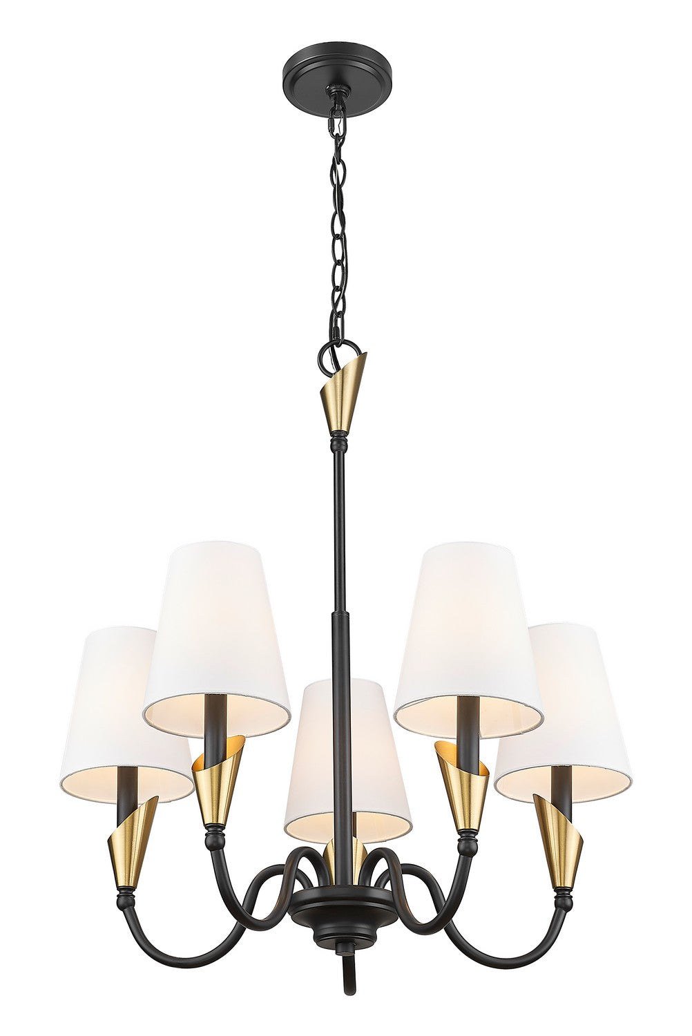 Z-Lite Canada - 4014-24MB-MGLD - Five Light Chandelier - Claudelle - Matte Black + Modern Gold
