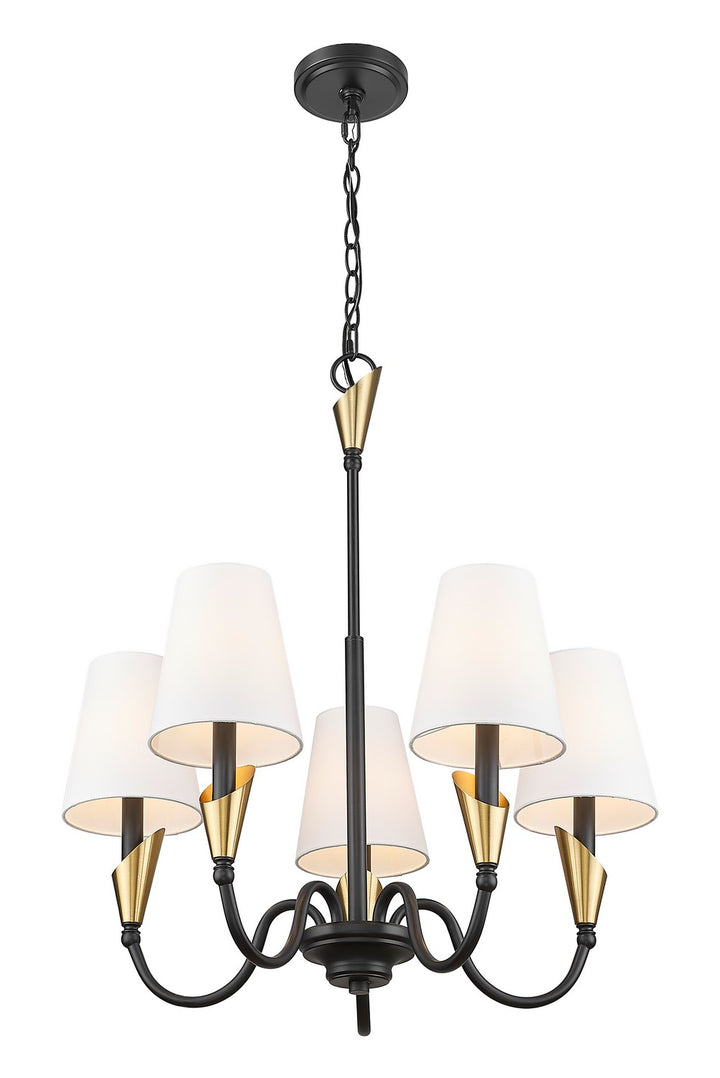 Z-Lite Canada - 4014-24MB-MGLD - Five Light Chandelier - Claudelle - Matte Black + Modern Gold