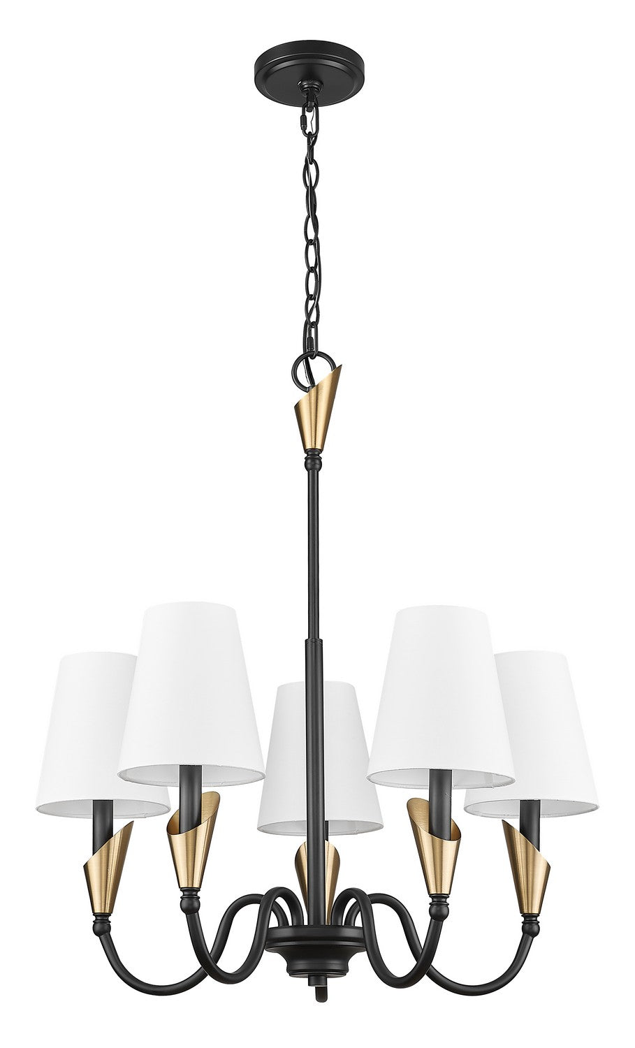 Z-Lite Canada - 4014-24MB-MGLD - Five Light Chandelier - Claudelle - Matte Black + Modern Gold