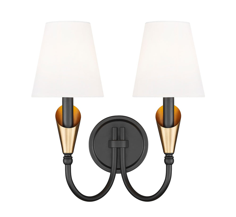 Z-Lite Canada - 4014-2S-MB-MGLD - Two Light Wall Sconce - Claudelle - Matte Black + Modern Gold