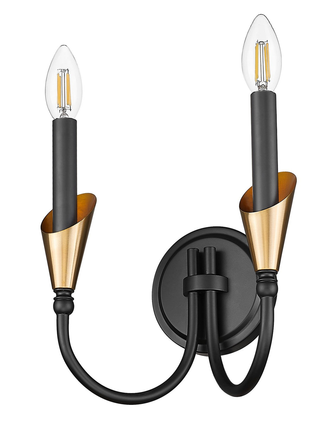 Z-Lite Canada - 4014-2S-MB-MGLD - Two Light Wall Sconce - Claudelle - Matte Black + Modern Gold