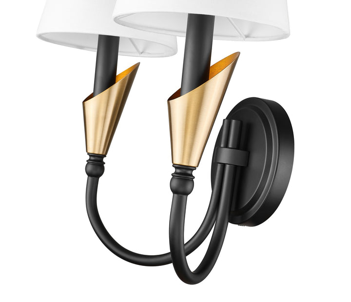 Z-Lite Canada - 4014-2S-MB-MGLD - Two Light Wall Sconce - Claudelle - Matte Black + Modern Gold