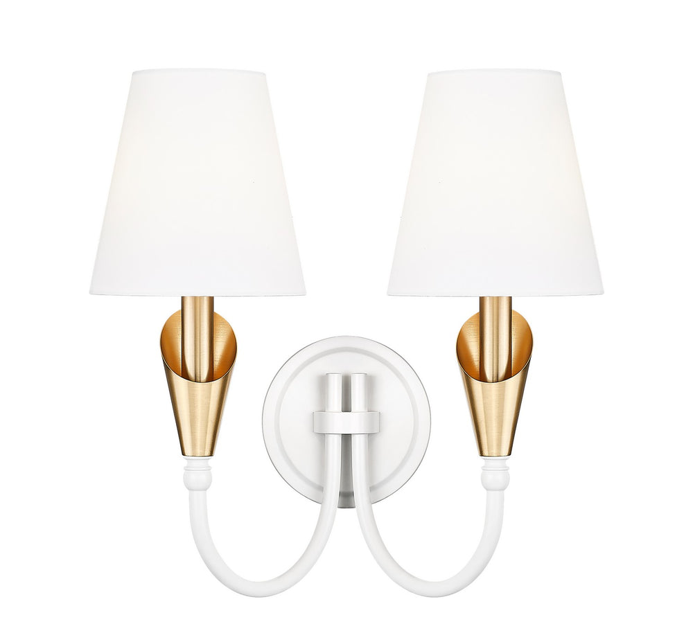 Z-Lite Canada - 4014-2S-TW-MGLD - Two Light Wall Sconce - Claudelle - Textured White + Modern Gold