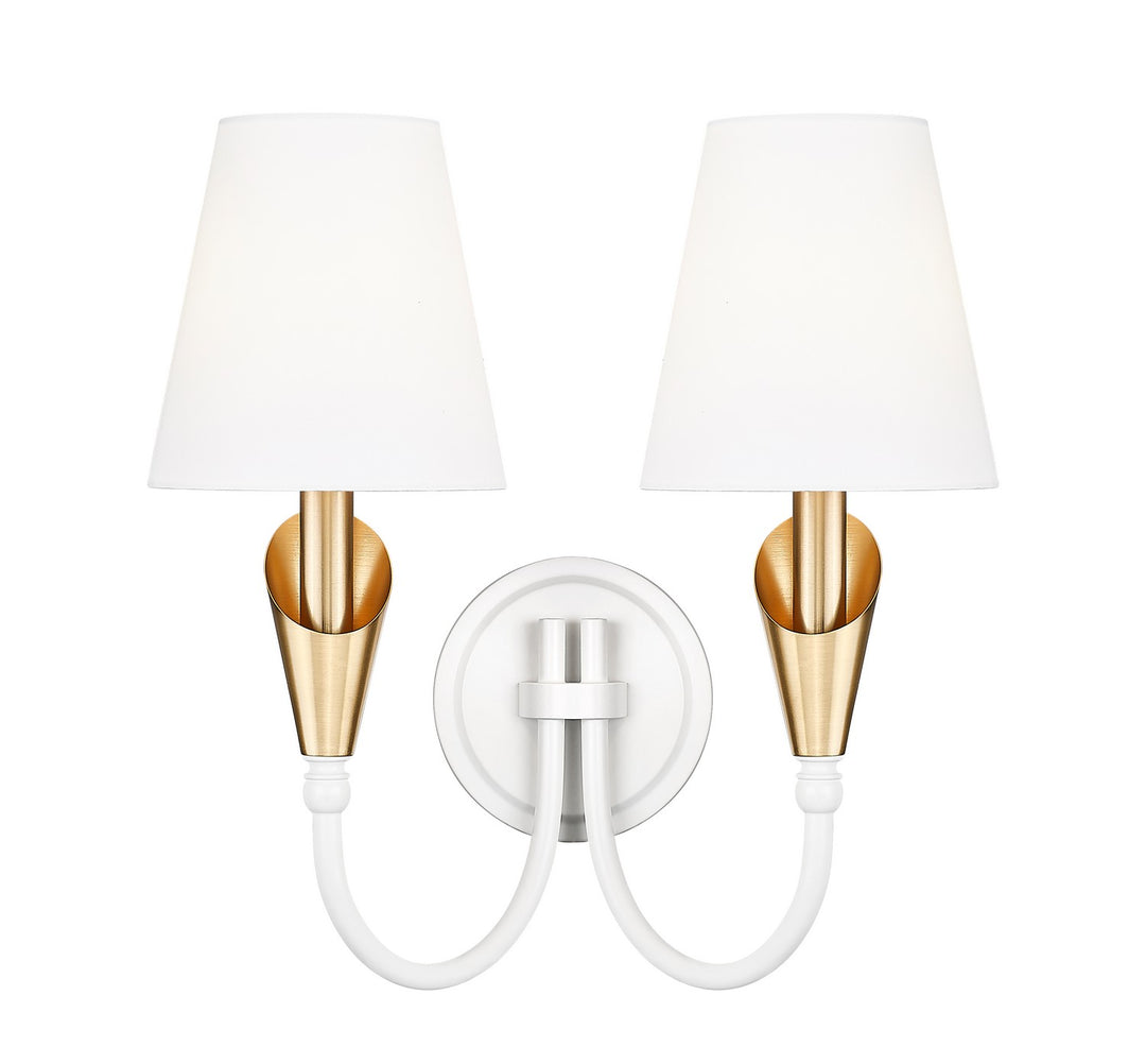 Z-Lite Canada - 4014-2S-TW-MGLD - Two Light Wall Sconce - Claudelle - Tundra White + Modern Gold