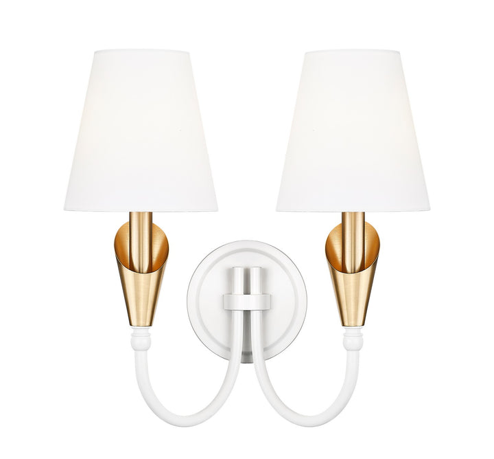 Z-Lite Canada - 4014-2S-TW-MGLD - Two Light Wall Sconce - Claudelle - Tundra White + Modern Gold