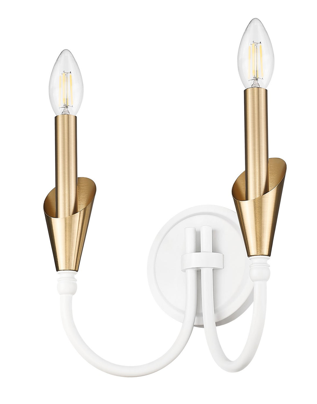 Z-Lite Canada - 4014-2S-TW-MGLD - Two Light Wall Sconce - Claudelle - Tundra White + Modern Gold