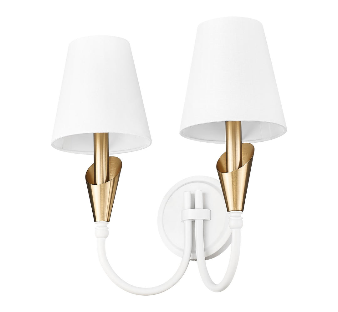 Z-Lite Canada - 4014-2S-TW-MGLD - Two Light Wall Sconce - Claudelle - Tundra White + Modern Gold