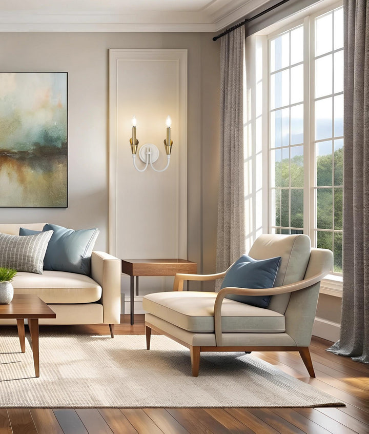 Z-Lite Canada - 4014-2S-TW-MGLD - Two Light Wall Sconce - Claudelle - Tundra White + Modern Gold