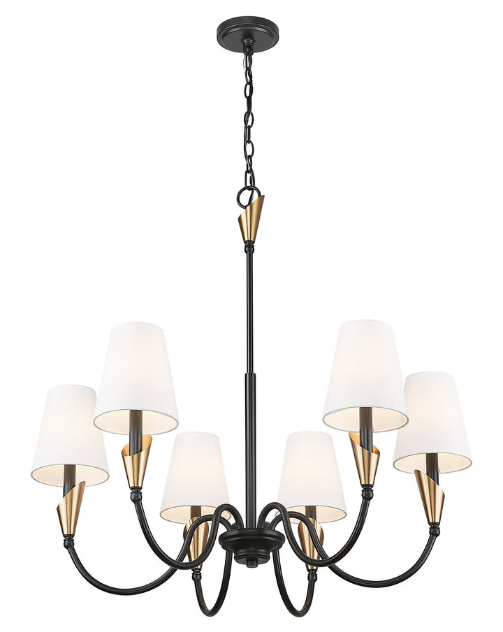 Z-Lite Canada - 4014-32MB-MGLD - Six Light Chandelier - Claudelle - Matte Black + Modern Gold
