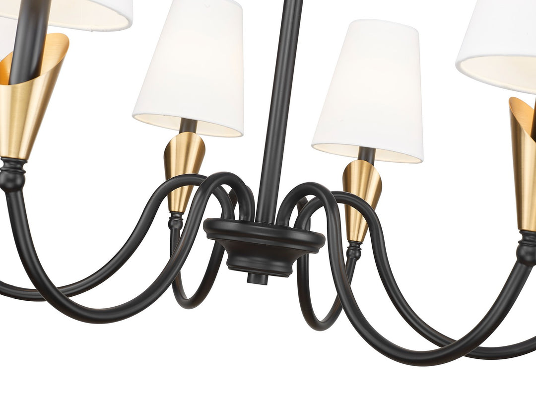 Z-Lite Canada - 4014-32MB-MGLD - Six Light Chandelier - Claudelle - Matte Black + Modern Gold