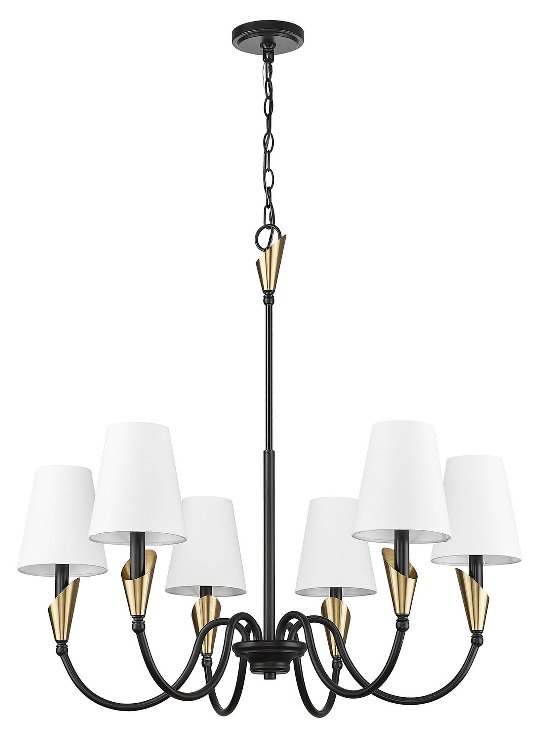 Z-Lite Canada - 4014-32MB-MGLD - Six Light Chandelier - Claudelle - Matte Black + Modern Gold