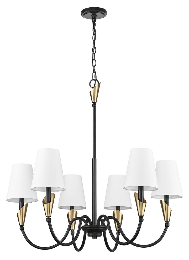 Z-Lite Canada - 4014-32MB-MGLD - Six Light Chandelier - Claudelle - Matte Black + Modern Gold
