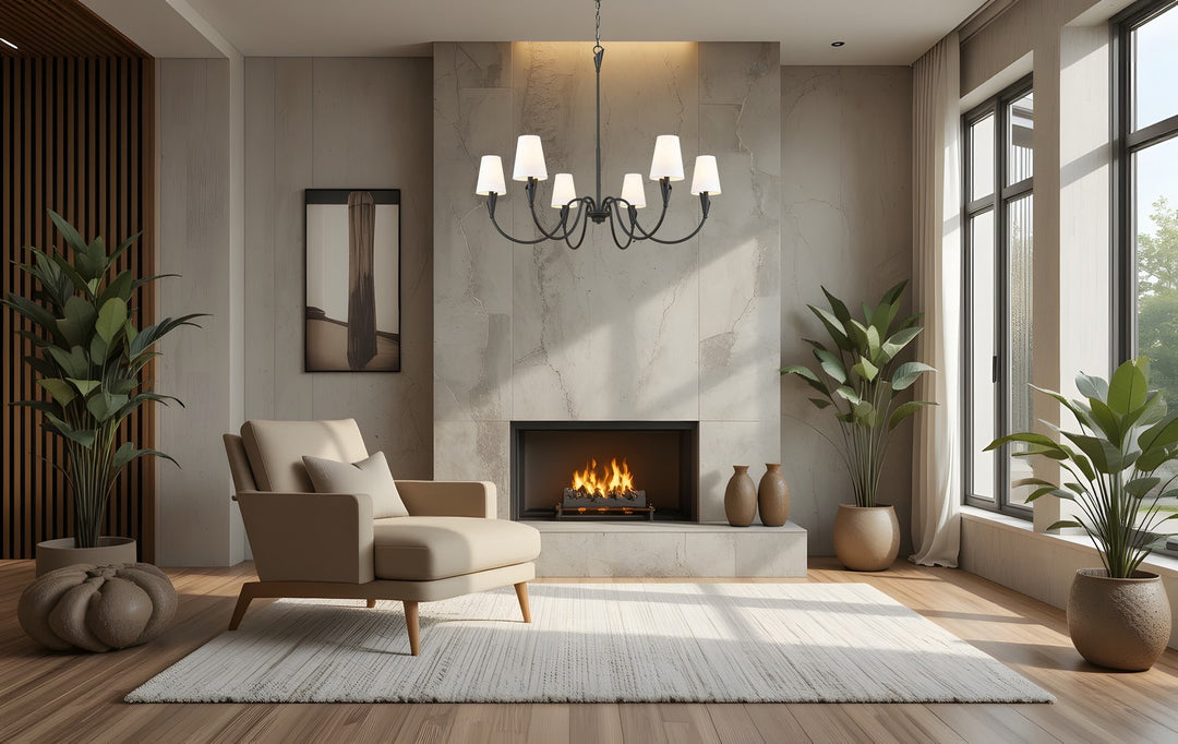 Z-Lite Canada - 4014-46MB - Six Light Chandelier - Claudelle - Matte Black